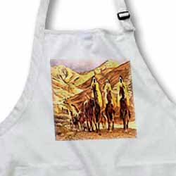 The Magi homage to Tissot and painting of three kings on camels Apron