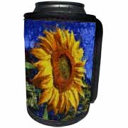 Sunflower In Van Gogh Style Can Cooler Bottle Wrap