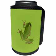 Cute Climbing Green Tree Frog Vector Art Can Cooler Bottle Wrap