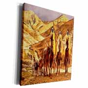 The Magi homage to Tissot and painting of three kings on camels Museum Grade Canvas Wrap