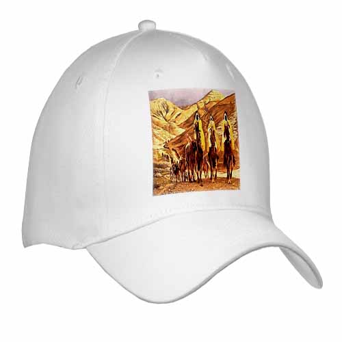 The Magi homage to Tissot and painting of three kings on camels Cap