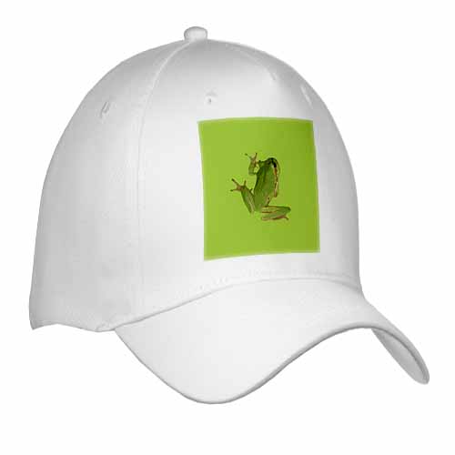 Cute Climbing Green Tree Frog Vector Art Cap