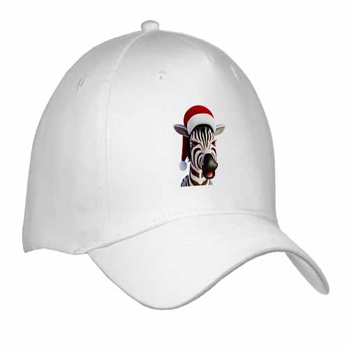 Christmas Zebra Funny Animal Wearing Santa Hat Cap