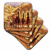 The Magi homage to Tissot and painting of three kings on camels Coaster