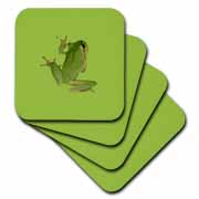 Cute Climbing Green Tree Frog Vector Art Coaster