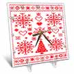 click on Christmas Cross Stitch Embroidery Sampler Red And White to enlarge!