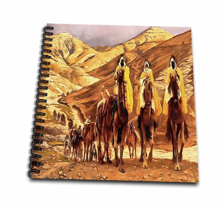 The Magi homage to Tissot and painting of three kings on camels Drawing Book