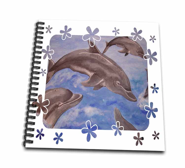 Dolphin Splash - animal, blue, cute, dolphin, dolphins, fish, mammals Drawing Book