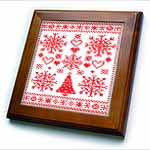 click on Christmas Cross Stitch Embroidery Sampler Red And White to enlarge!