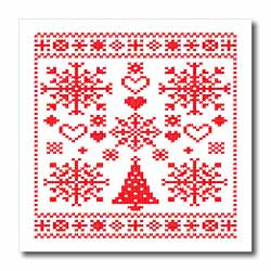 Christmas Cross Stitch Embroidery Sampler Red And White Iron on Heat Transfer