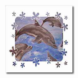 Dolphin Splash - animal, blue, cute, dolphin, dolphins, fish, mammals Iron on Heat Transfer