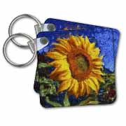 Sunflower In Van Gogh Style Key Chain