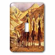 The Magi homage to Tissot and painting of three kings on camels Light Switch Cover