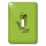 Cute Climbing Green Tree Frog Vector Art Light Switch Cover