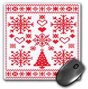 Christmas Cross Stitch Embroidery Sampler Red And White Mouse Pad