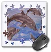 Dolphin Splash - animal, blue, cute, dolphin, dolphins, fish, mammals Mouse Pad