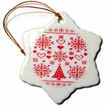 click on Christmas Cross Stitch Embroidery Sampler Red And White to enlarge!