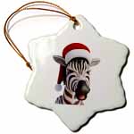 click on Christmas Zebra Funny Animal Wearing Santa Hat to enlarge!