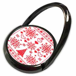 Christmas Cross Stitch Embroidery Sampler Red And White Phone Ring