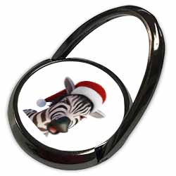 Christmas Zebra Funny Animal Wearing Santa Hat Phone Ring