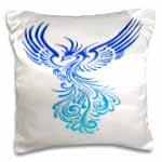 click on Rising From The Ashes Artistic Phoenix Aqua Blue Ombre On White to enlarge!