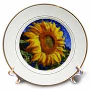 Sunflower In Van Gogh Style Plate