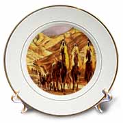 The Magi homage to Tissot and painting of three kings on camels Plate