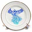 click on Rising From The Ashes Artistic Phoenix Aqua Blue Ombre On White to enlarge!