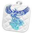 click on Rising From The Ashes Artistic Phoenix Aqua Blue Ombre On White to enlarge!