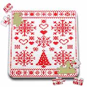 Christmas Cross Stitch Embroidery Sampler Red And White Puzzle