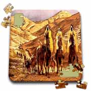 The Magi homage to Tissot and painting of three kings on camels Puzzle