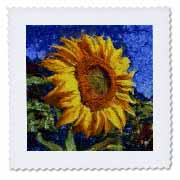 Sunflower In Van Gogh Style Quilt Square