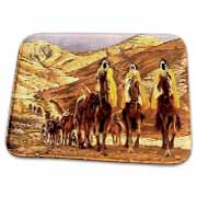 The Magi homage to Tissot and painting of three kings on camels Bathroom Bath Rug Mat