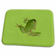 Cute Climbing Green Tree Frog Vector Art Bathroom Bath Rug Mat