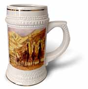 The Magi homage to Tissot and painting of three kings on camels Stein Mug