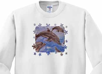 Dolphin Splash - animal, blue, cute, dolphin, dolphins, fish, mammals Sweatshirt