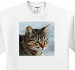 A close up head photograph of a stunning brown tabby cat T-Shirt