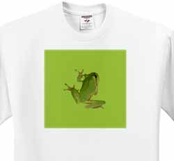 Cute Climbing Green Tree Frog Vector Art T-Shirt