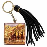 The Magi homage to Tissot and painting of three kings on camels Tassel Key Chain