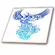 click on Rising From The Ashes Artistic Phoenix Aqua Blue Ombre On White to enlarge!