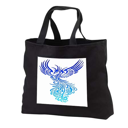 click on Rising From The Ashes Artistic Phoenix Aqua Blue Ombre On White to enlarge!