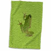 Cute Climbing Green Tree Frog Vector Art Towel