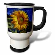 Sunflower In Van Gogh Style Travel Mug