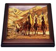 The Magi homage to Tissot and painting of three kings on camels Trivet