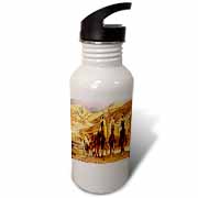 The Magi homage to Tissot and painting of three kings on camels Water Bottle