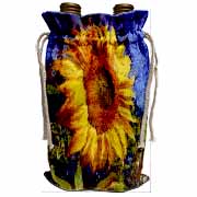 Sunflower In Van Gogh Style Wine Bag